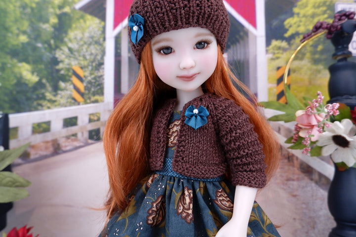 Harvest Thistle - dress, sweater and shoes for Ruby Red Fashion Friends doll