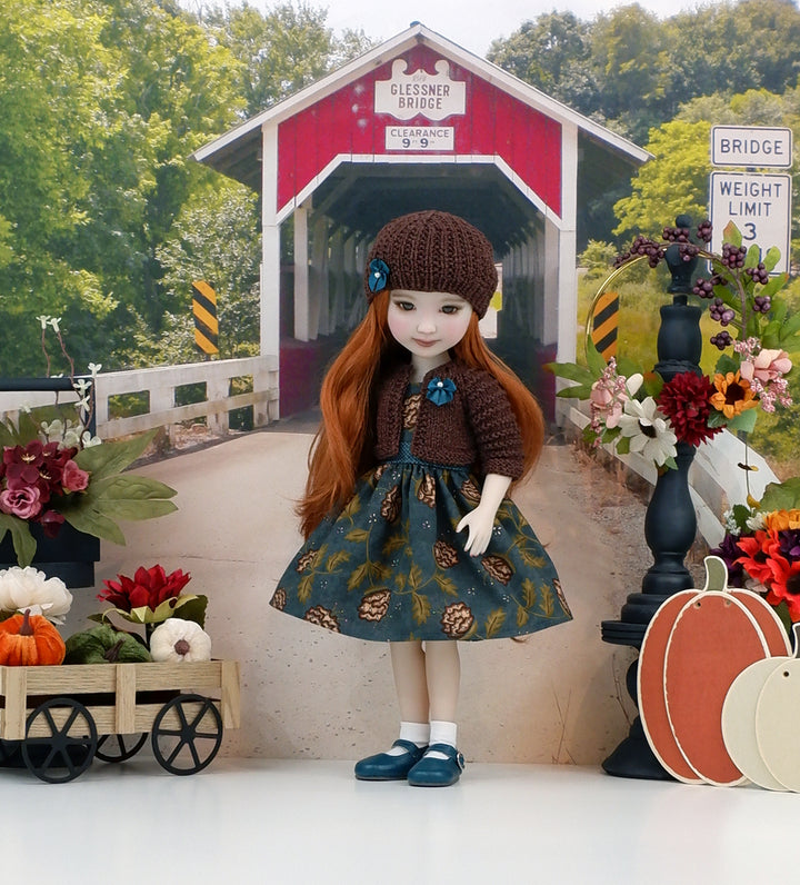 Harvest Thistle - dress, sweater and shoes for Ruby Red Fashion Friends doll