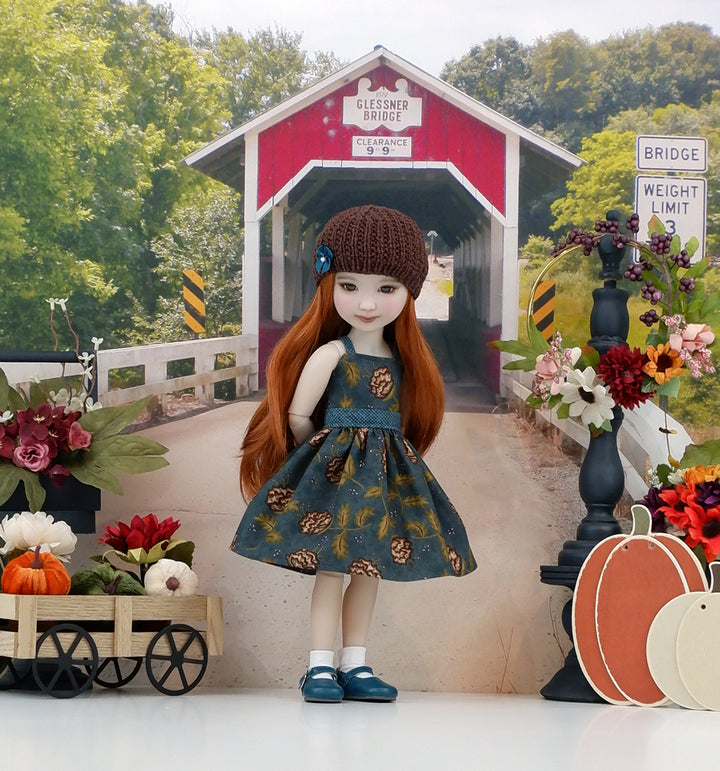 Harvest Thistle - dress, sweater and shoes for Ruby Red Fashion Friends doll