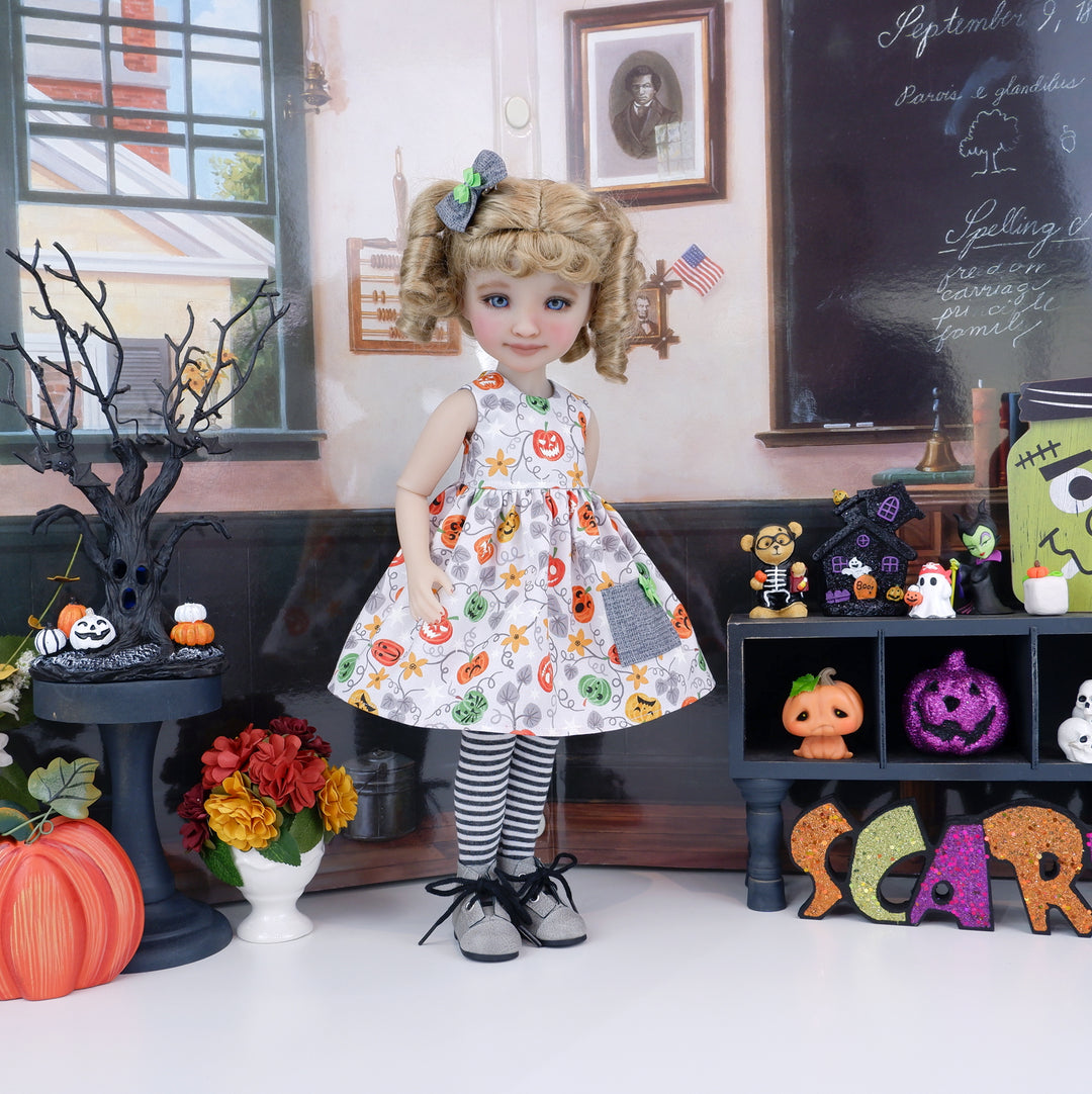 Haunted Pumpkin Patch - dress with boots for Ruby Red Fashion Friends doll