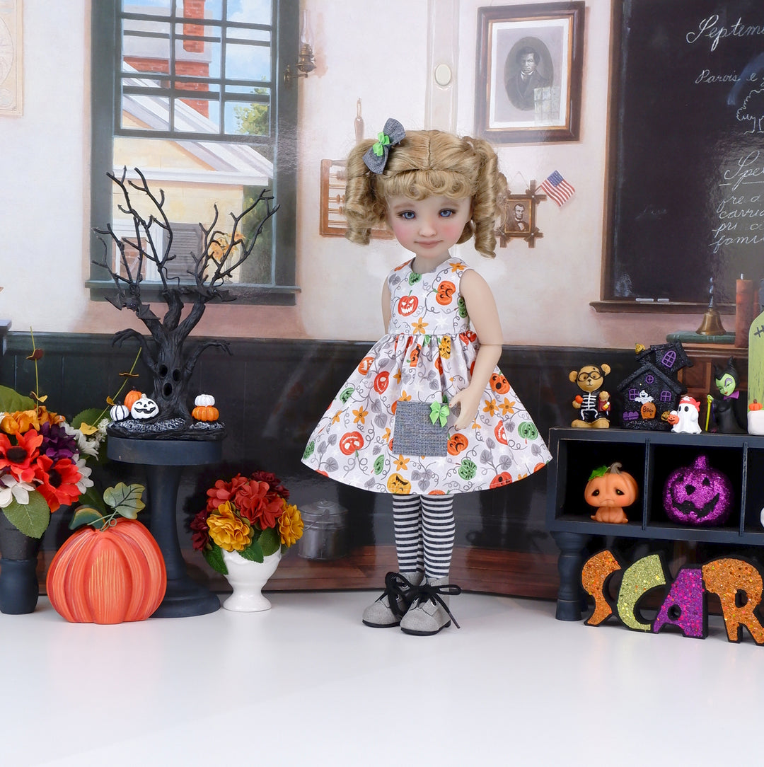 Haunted Pumpkin Patch - dress with boots for Ruby Red Fashion Friends doll