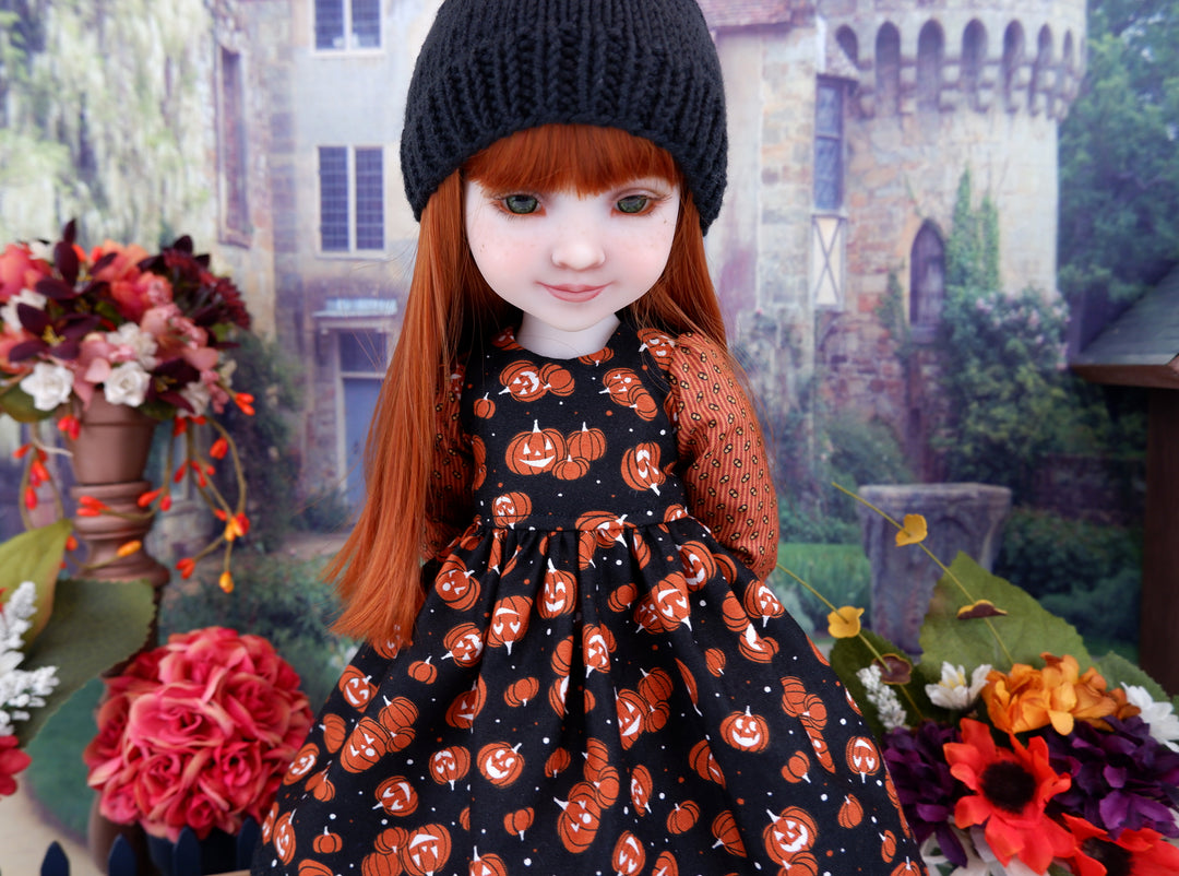 Haunted Pumpkins - dress ensemble with boots for Ruby Red Fashion Friends doll