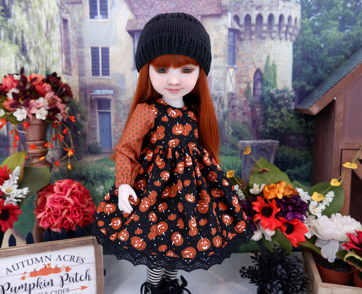 Haunted Pumpkins - dress ensemble with boots for Ruby Red Fashion Friends doll