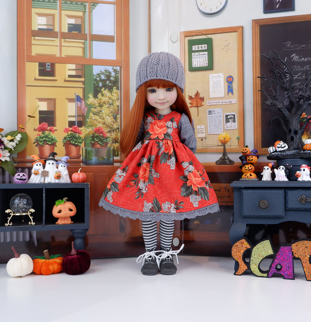 Haunting Garden - dress ensemble with boots for Ruby Red Fashion Friends doll