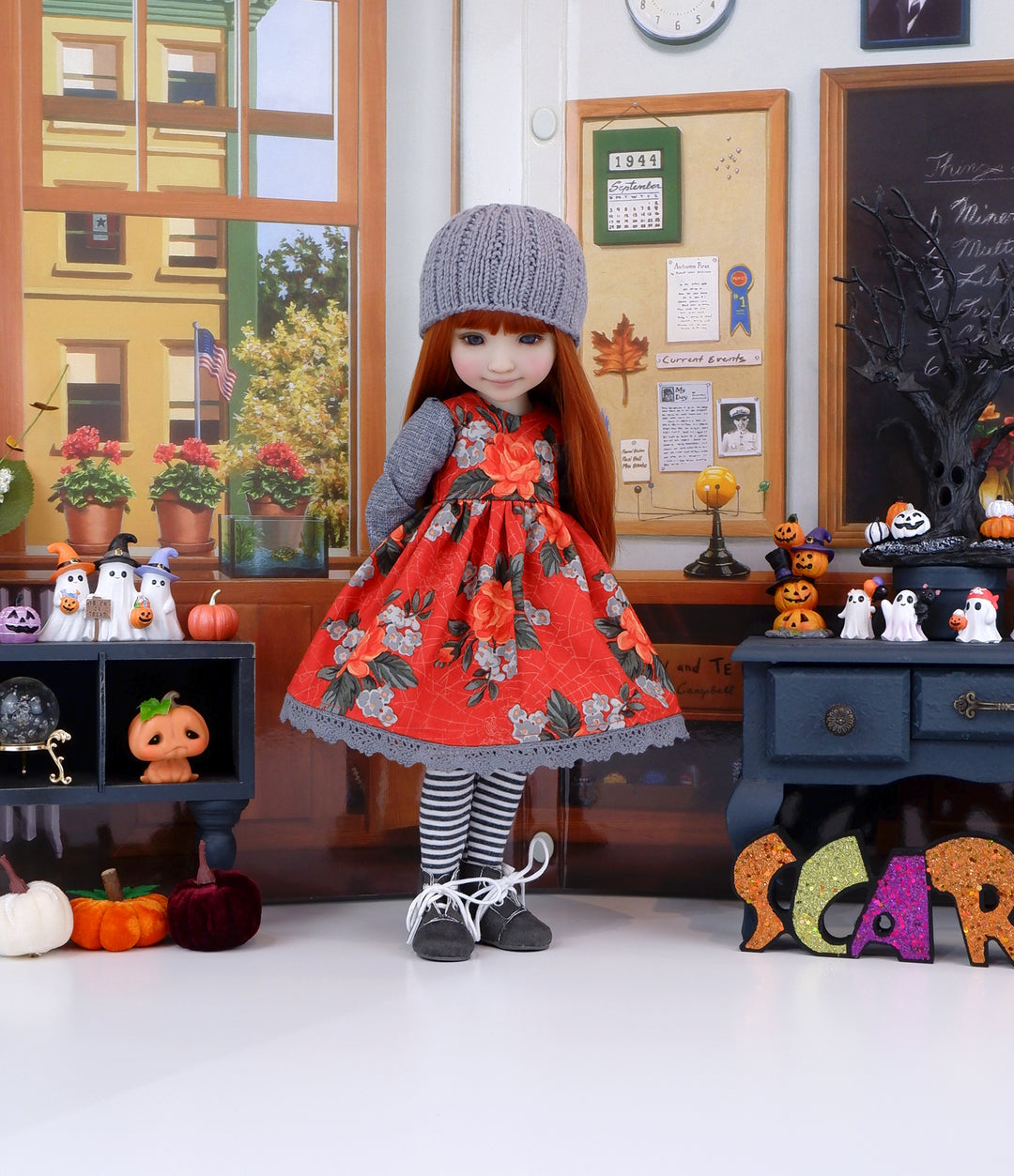 Haunting Garden - dress ensemble with boots for Ruby Red Fashion Friends doll