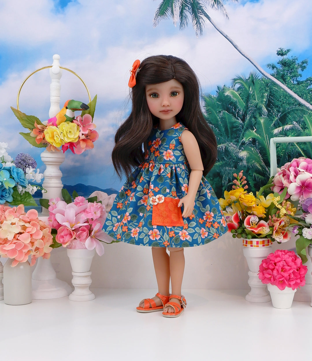 Hawaiian Dream - dress with sandals for Ruby Red Fashion Friends doll
