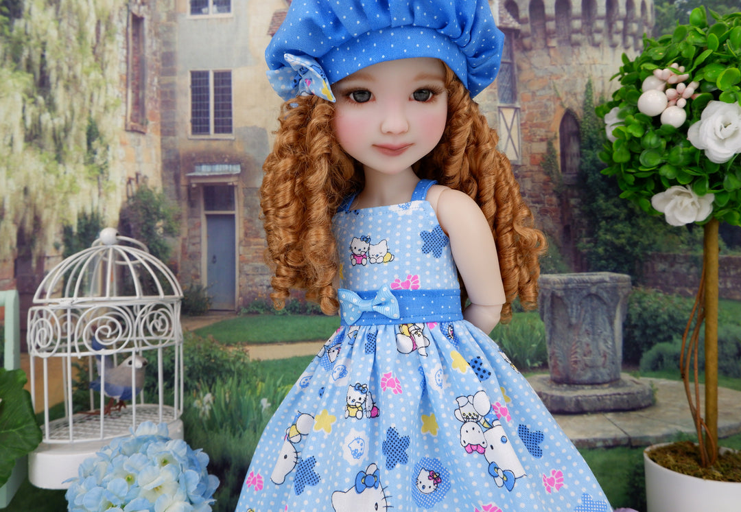 Hello Kitty Blue - dress with saddle shoes for Ruby Red Fashion Friend Cottontail Doll Designs Hello Kitty Blue - dress with saddle shoes for Ruby Red Fashion Friend Cottontail Doll Designs