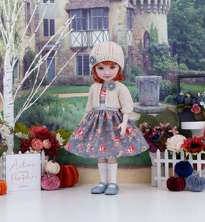 Heritage Rose - dress and sweater with shoes for Ruby Red Fashion Friends doll