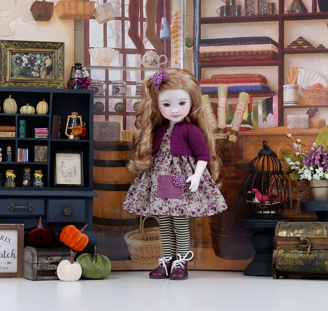 Heritage Violets - dress, sweater &amp; boots for Ruby Red Fashion Friends doll