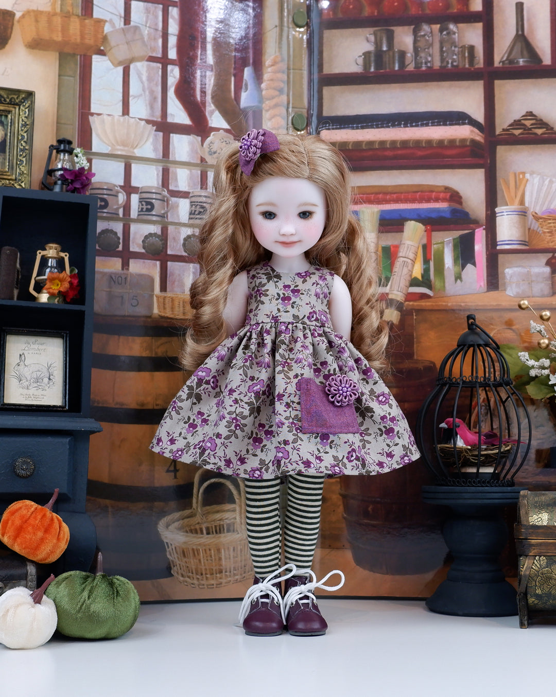 Heritage Violets - dress, sweater &amp; boots for Ruby Red Fashion Friends doll