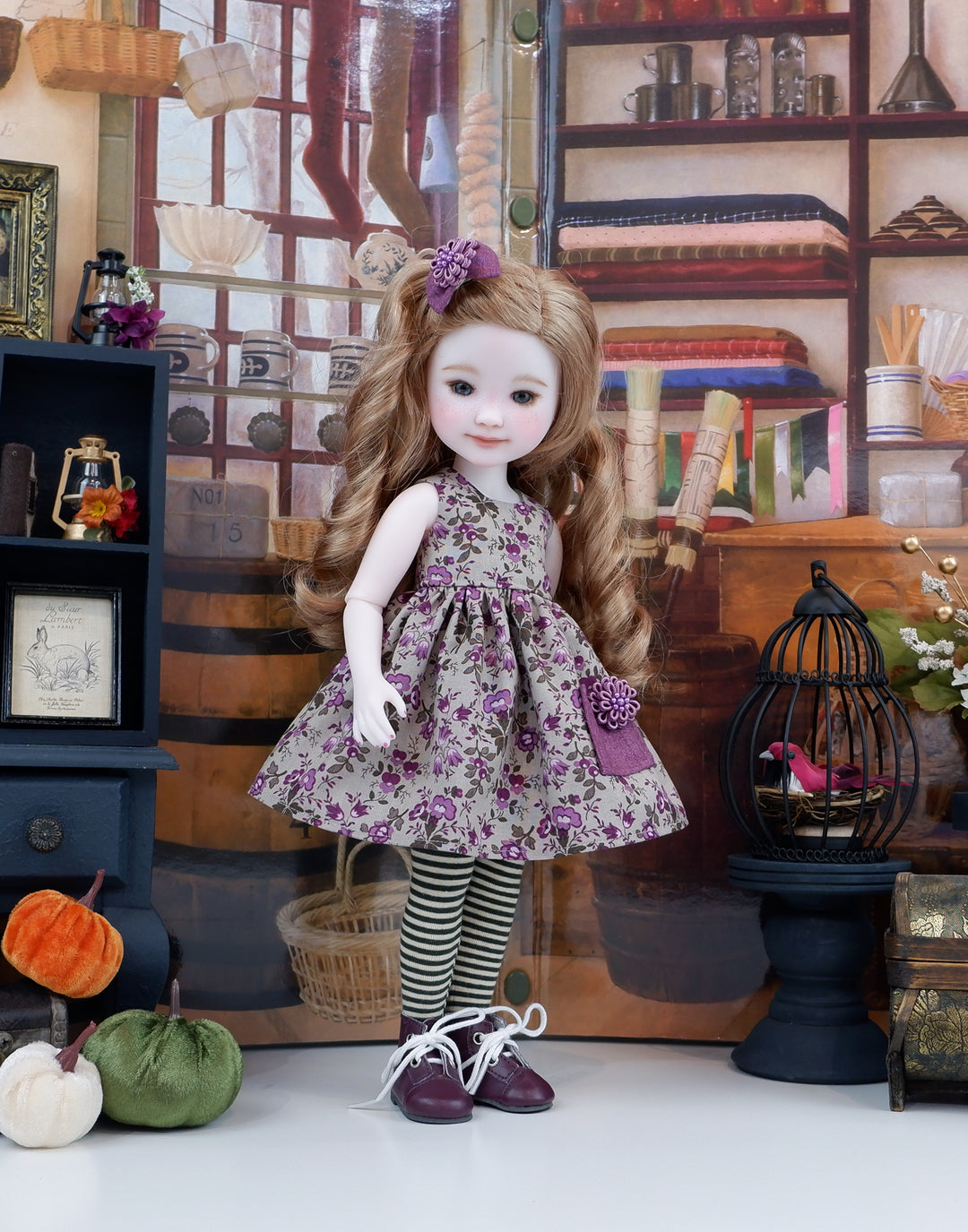 Heritage Violets - dress, sweater &amp; boots for Ruby Red Fashion Friends doll