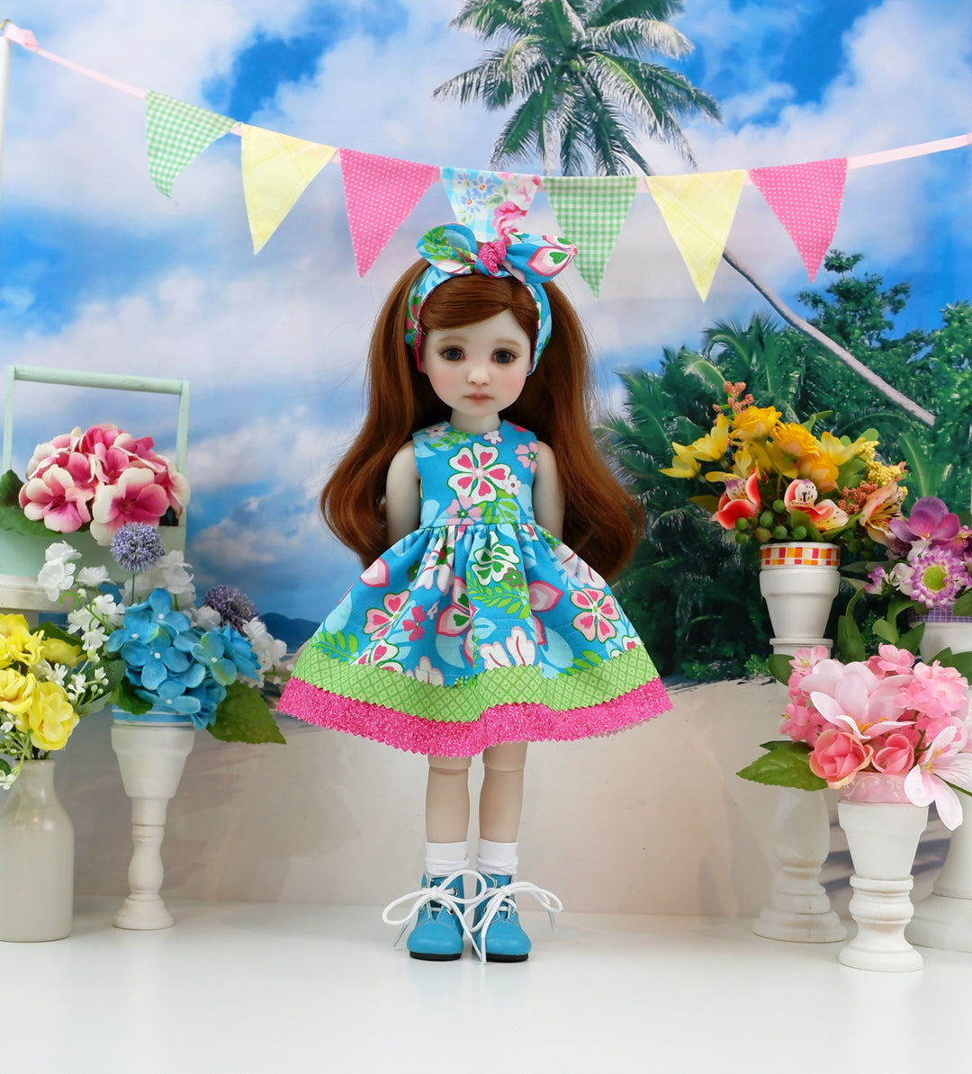 Hibiscus Paradise - dress with boots for Ruby Red Fashion Friends doll