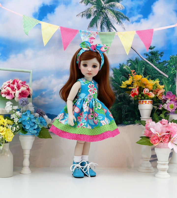 Hibiscus Paradise - dress with boots for Ruby Red Fashion Friends doll