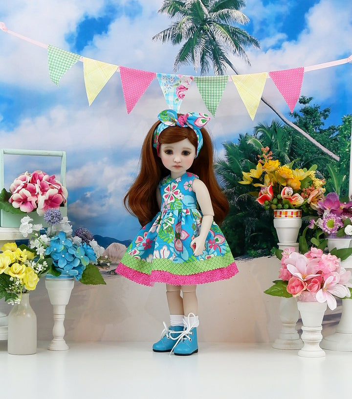 Hibiscus Paradise - dress with boots for Ruby Red Fashion Friends doll