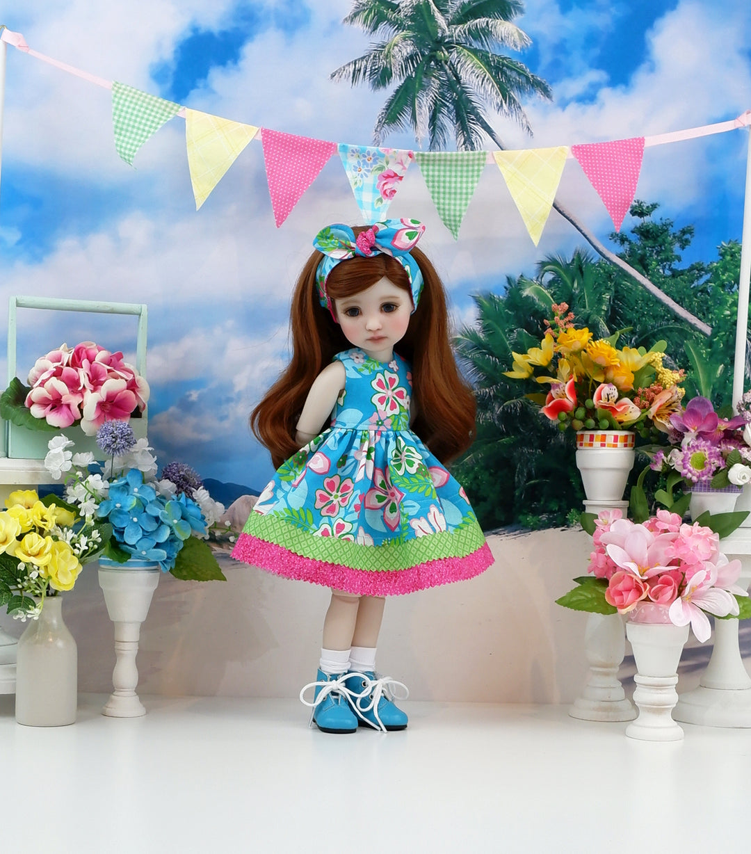 Hibiscus Paradise - dress with boots for Ruby Red Fashion Friends doll