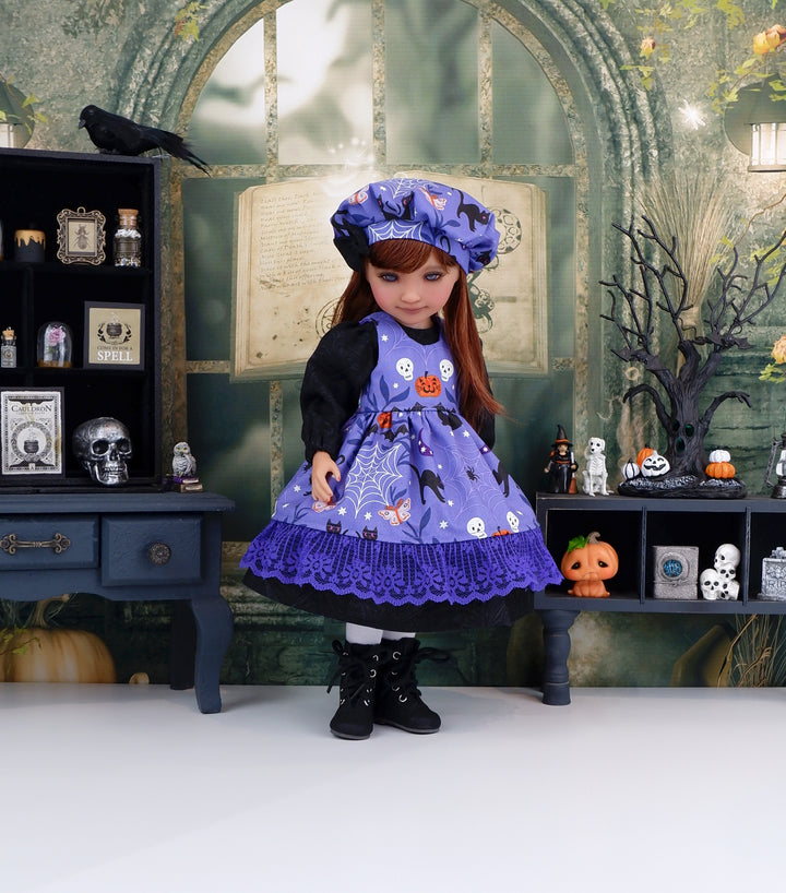 Hocus Pocus - dress & pinafore with boots for Ruby Red Fashion Friends doll