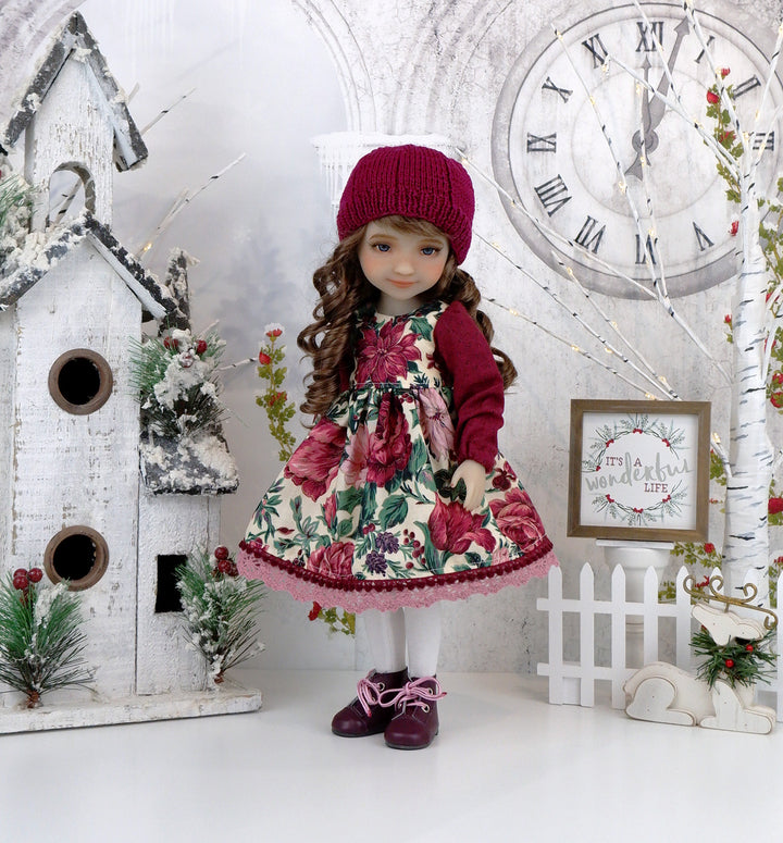 Holiday Grandeur - dress ensemble with boots for Ruby Red Fashion Friends doll