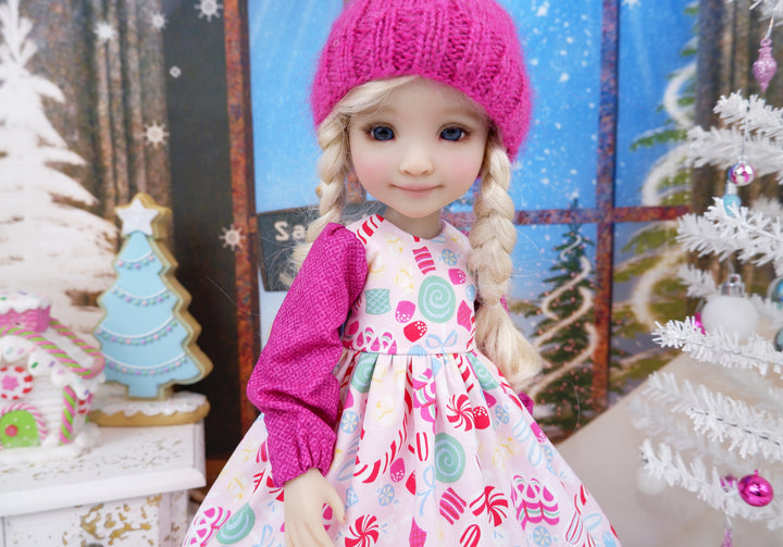 Holiday Gumdrops - dress ensemble with boots for Ruby Red Fashion Friends doll