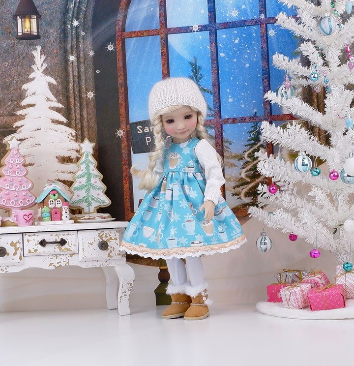 Holiday Hazelnut - dress ensemble with boots for Ruby Red Fashion Friends doll