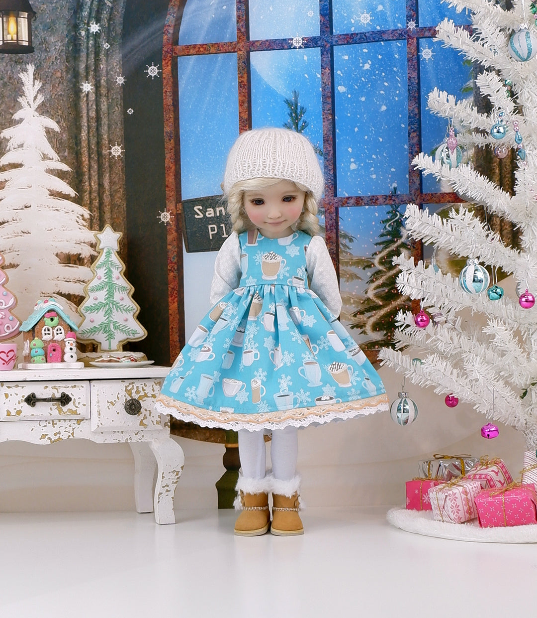 Holiday Hazelnut - dress ensemble with boots for Ruby Red Fashion Friends doll