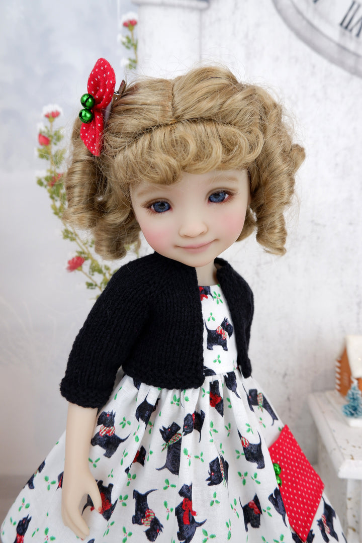 Holiday Scotties - dress with sweater & shoes for Ruby Red Fashion Friends doll