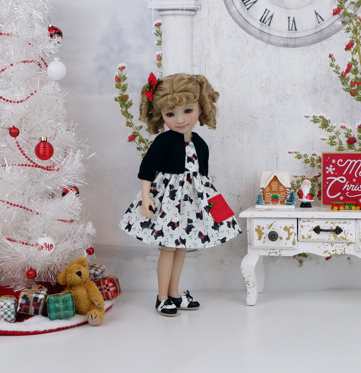 Holiday Scotties - dress with sweater & shoes for Ruby Red Fashion Friends doll