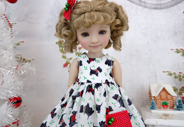 Holiday Scotties - dress with sweater & shoes for Ruby Red Fashion Friends doll