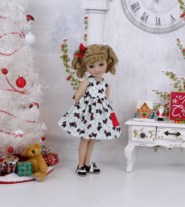 Holiday Scotties - dress with sweater & shoes for Ruby Red Fashion Friends doll