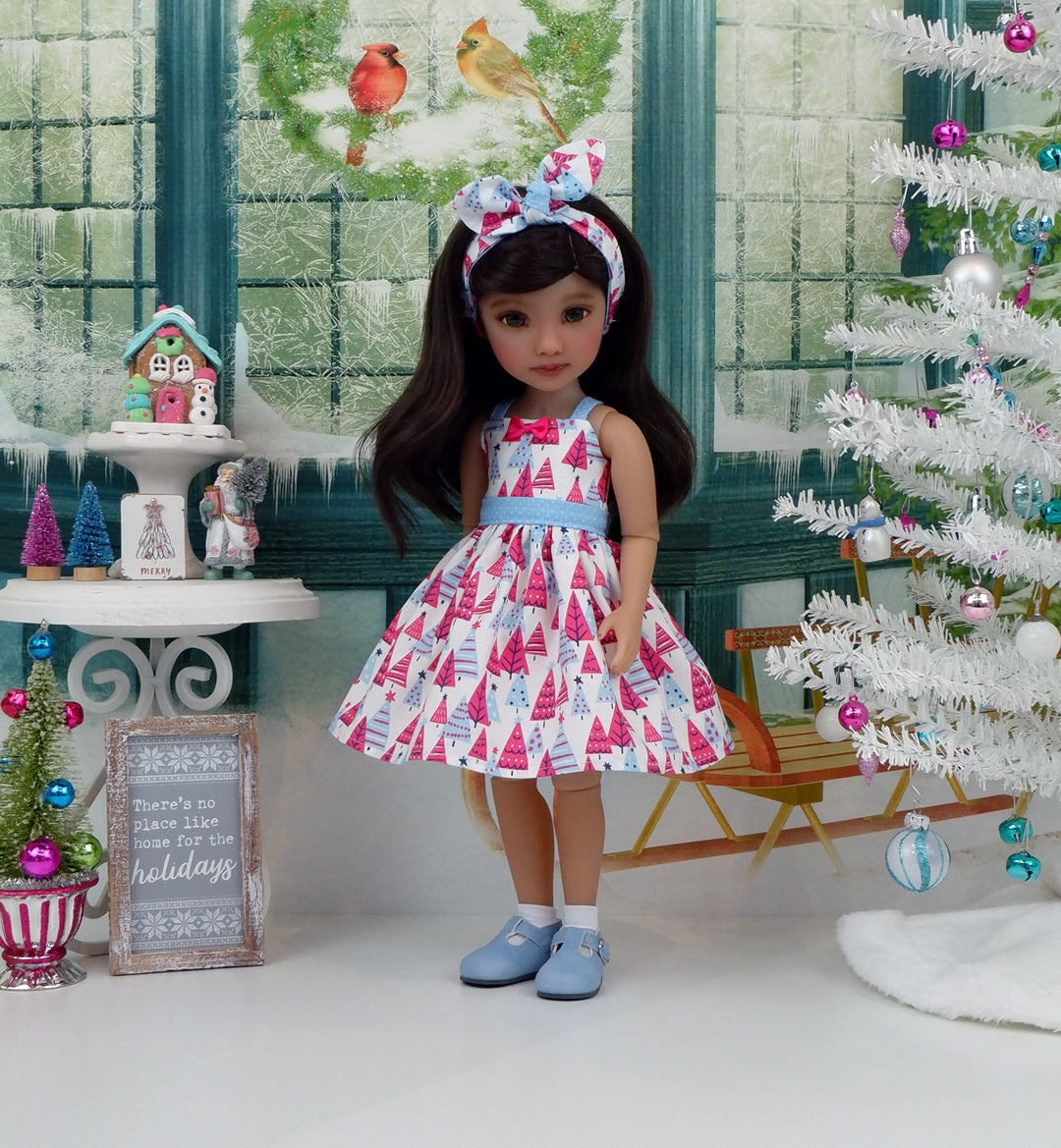 Holiday Trees - dress with shoes for Ruby Red Fashion Friends doll
