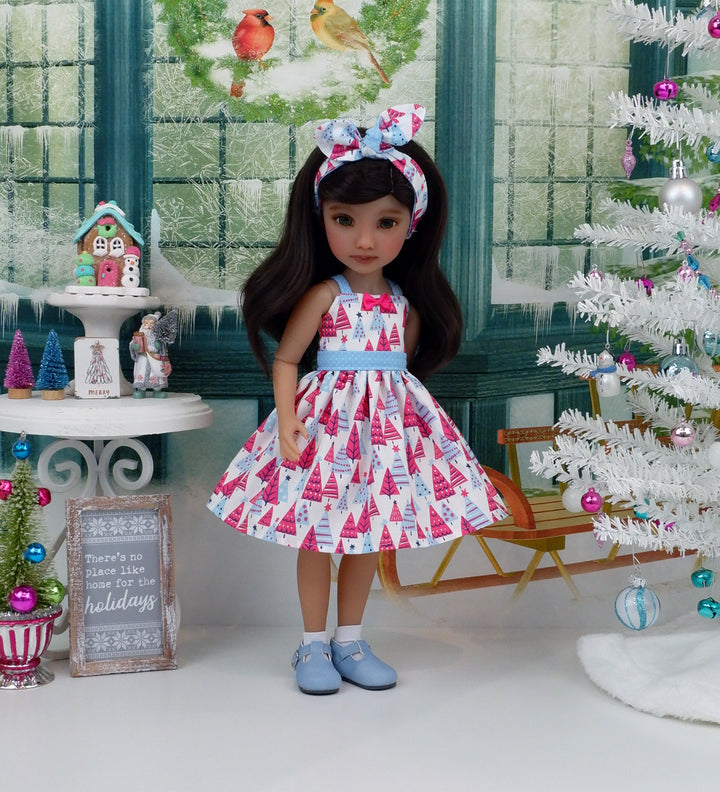 Holiday Trees - dress with shoes for Ruby Red Fashion Friends doll