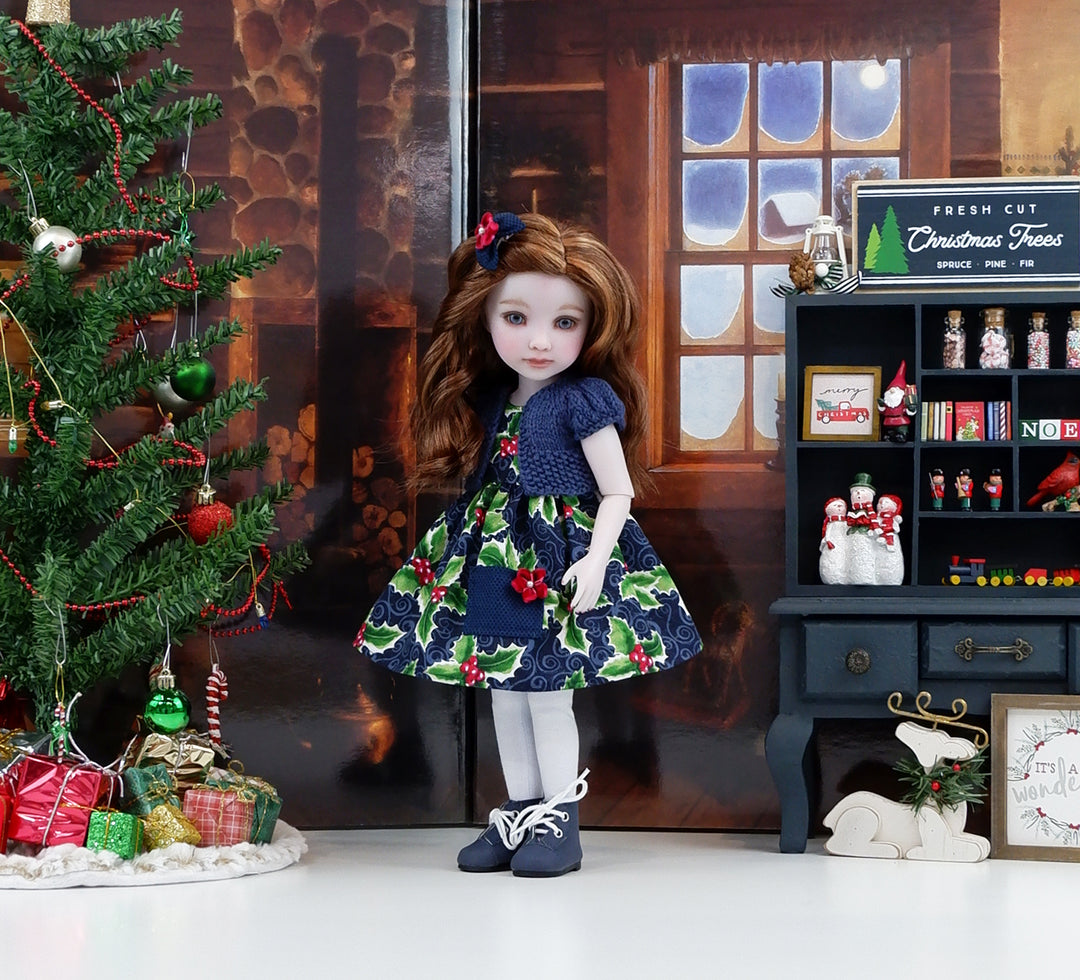 Holly Swirls - dress with sweater &amp; boots for Ruby Red Fashion Friends doll