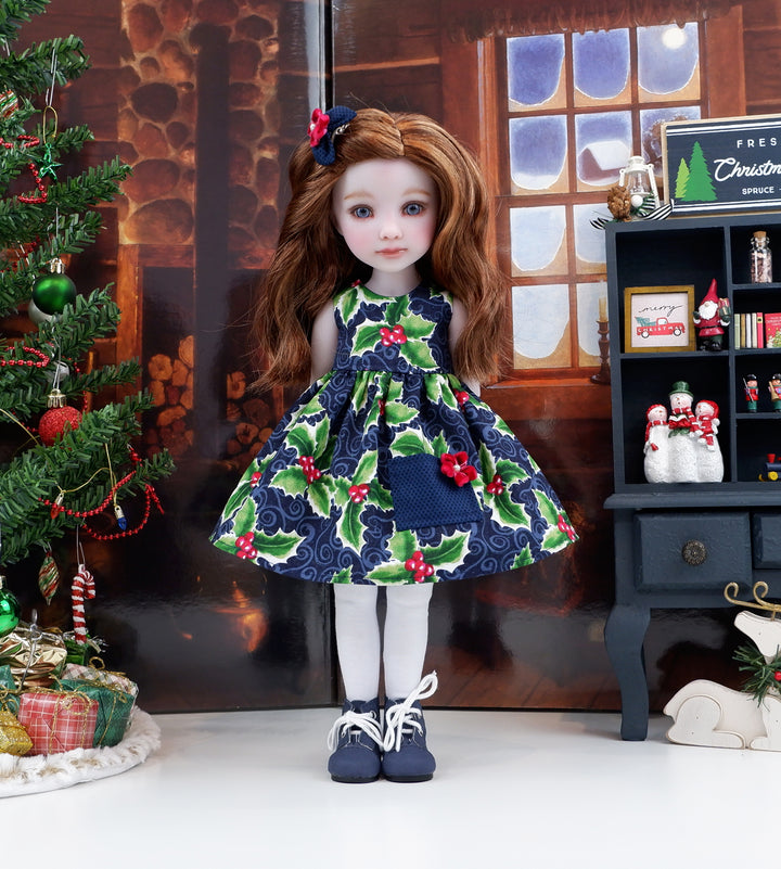 Holly Swirls - dress with sweater &amp; boots for Ruby Red Fashion Friends doll