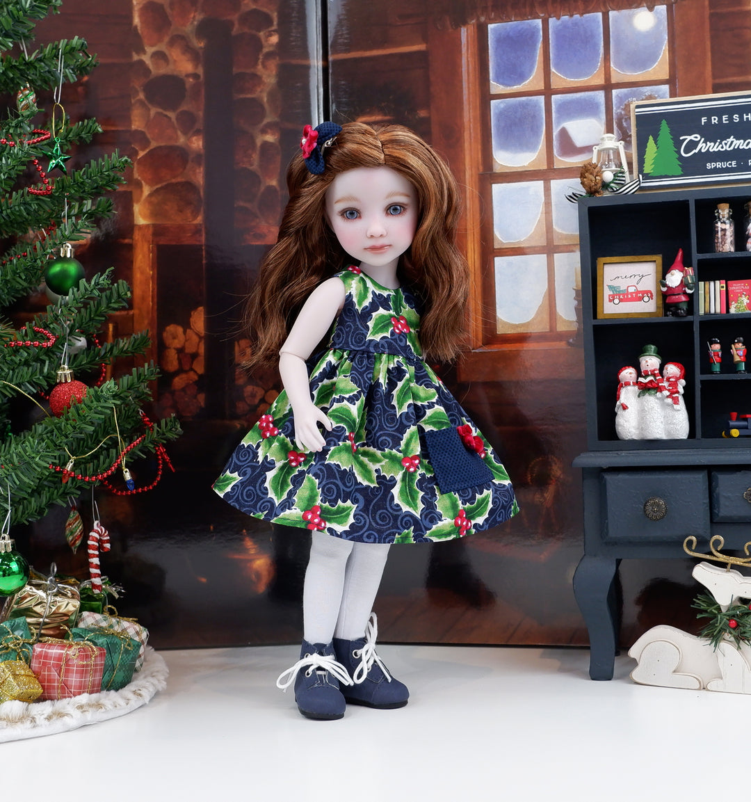 Holly Swirls - dress with sweater &amp; boots for Ruby Red Fashion Friends doll