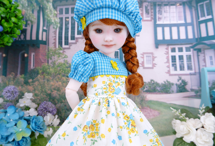 Honeysuckle Basket - dress with shoes for Ruby Red Fashion Friends doll