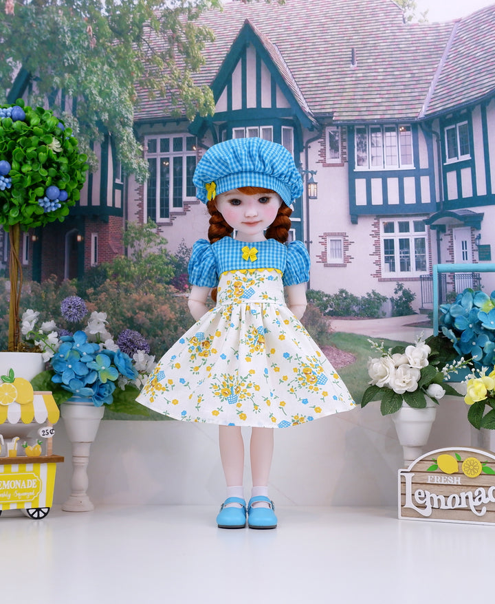 Honeysuckle Basket - dress with shoes for Ruby Red Fashion Friends doll