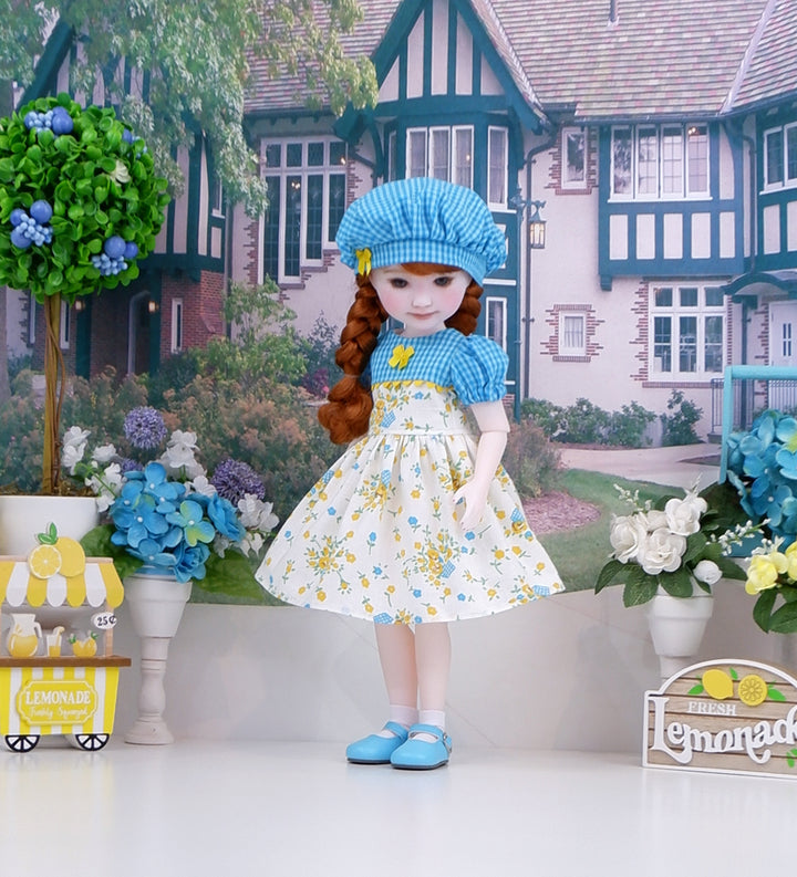 Honeysuckle Basket - dress with shoes for Ruby Red Fashion Friends doll