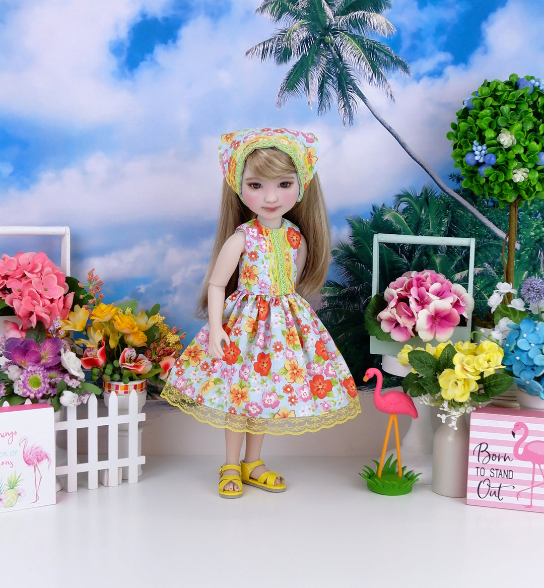 Honolulu Blooms - dress with sandals for Ruby Red Fashion Friends doll