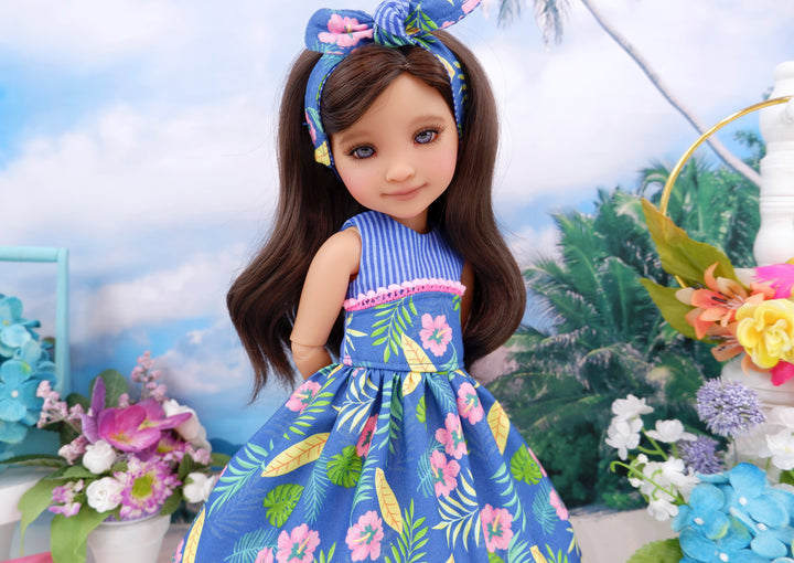 Honolulu Hibiscus - dress and sandals for Ruby Red Fashion Friends doll