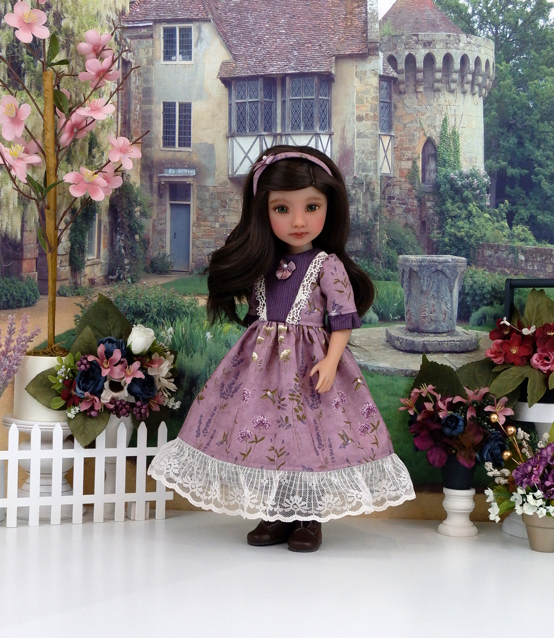 Hummingbird Thistle - dress with boots for Ruby Red Fashion Friends doll