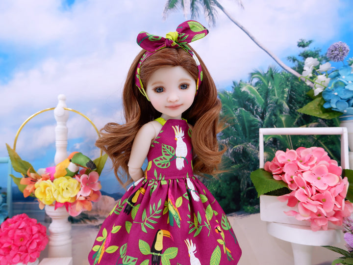 Island Cockatoo - dress and sandals for Ruby Red Fashion Friends doll