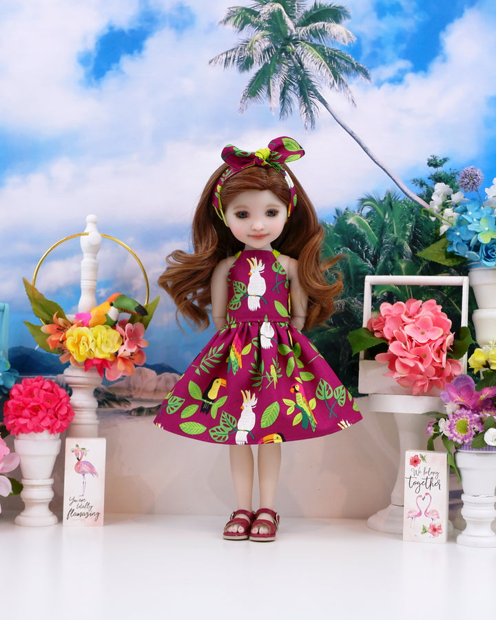Island Cockatoo - dress and sandals for Ruby Red Fashion Friends doll