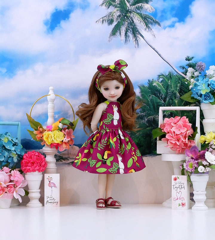 Island Cockatoo - dress and sandals for Ruby Red Fashion Friends doll