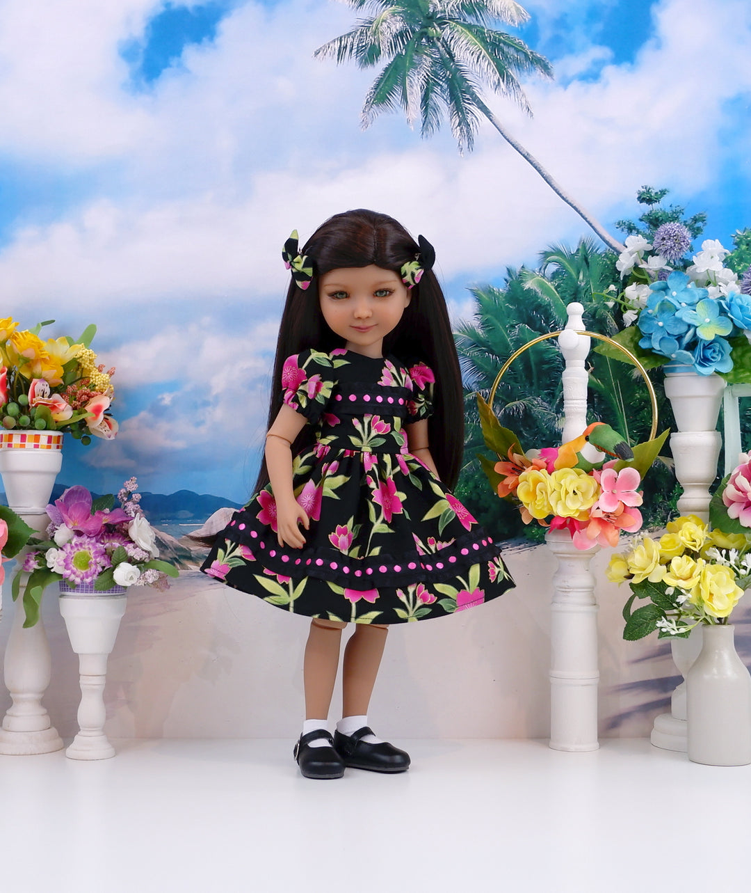 Island Flowers - dress and shoes for Ruby Red Fashion Friends doll