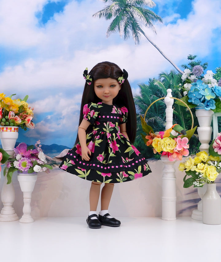 Island Flowers - dress and shoes for Ruby Red Fashion Friends doll