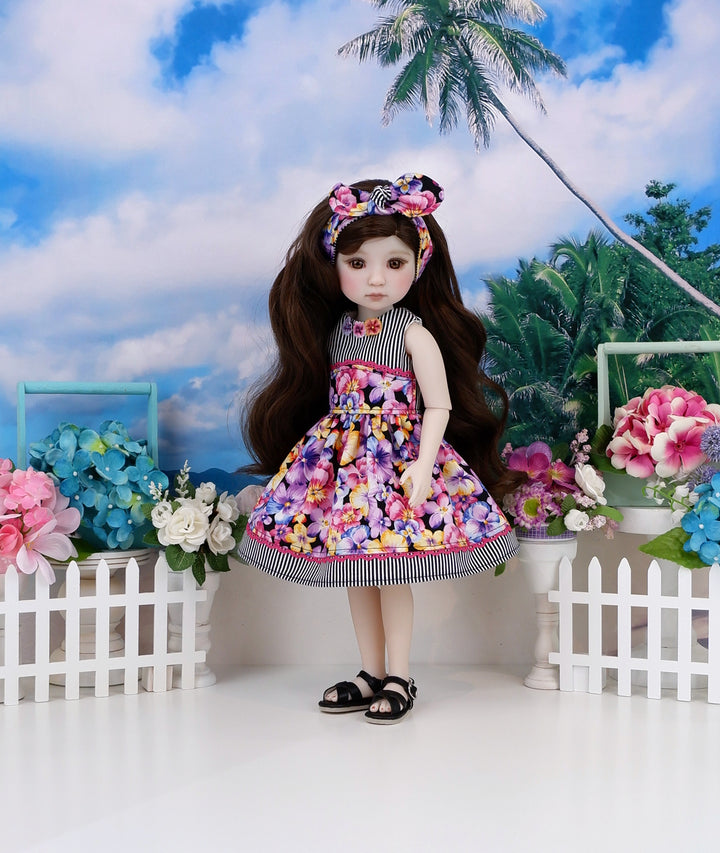 Island Pansy - dress and sandals for Ruby Red Fashion Friends doll