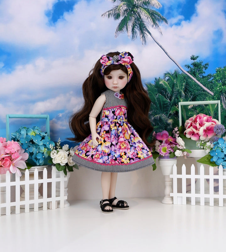 Island Pansy - dress and sandals for Ruby Red Fashion Friends doll