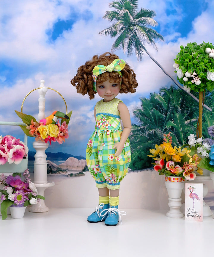 Island Plaid - romper with boots for Ruby Red Fashion Friends doll