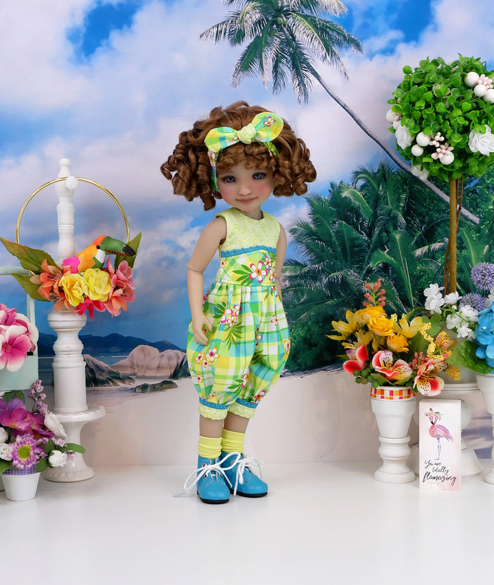 Island Plaid - romper with boots for Ruby Red Fashion Friends doll