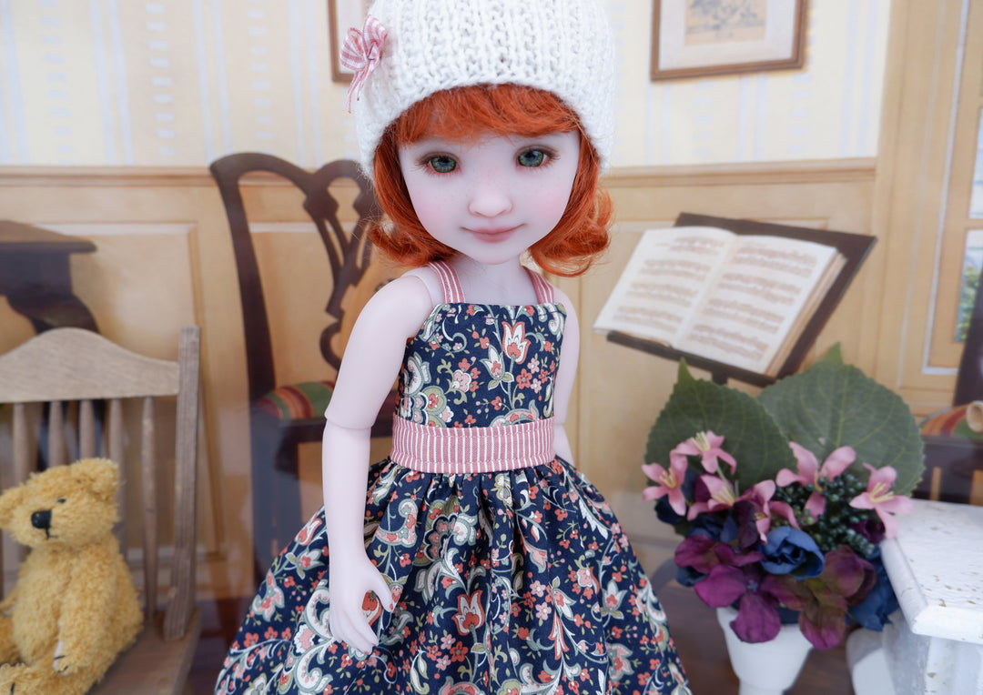 Jacobean Flourish - dress and sweater with shoes for Ruby Red Fashion Friends doll