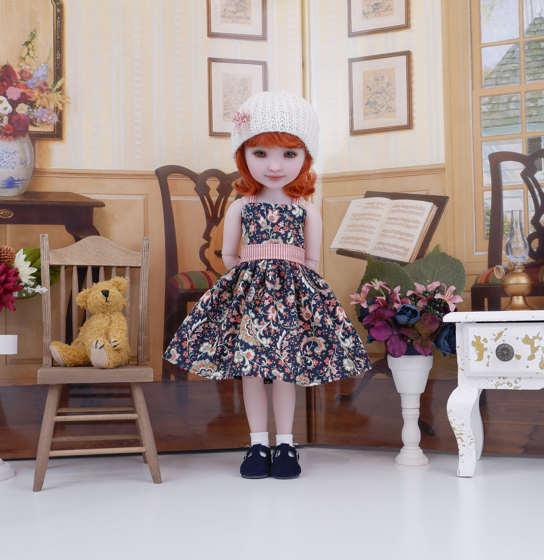 Jacobean Flourish - dress and sweater with shoes for Ruby Red Fashion Friends doll